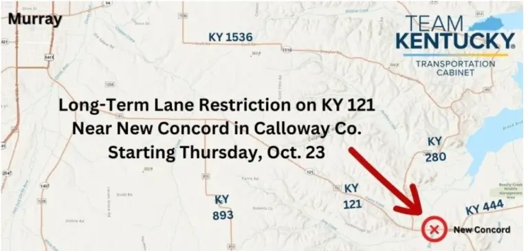 Year-long lane restriction on KY 121 S starts next week (Press Release)